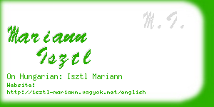 mariann isztl business card